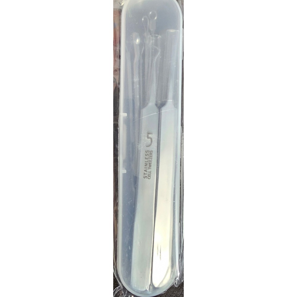 Stainless Steel Cell Tweezers Blemish Blackhead Extractor Kit with Travel Case